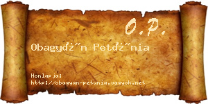 Obagyán Petúnia névjegykártya